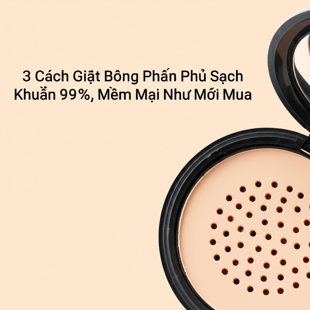 Hình minh họa cho bài viết: 3 Cách Giặt Bông Phấn Phủ Sạch Khuẩn 99%, Mềm Mại Như Mới Mua