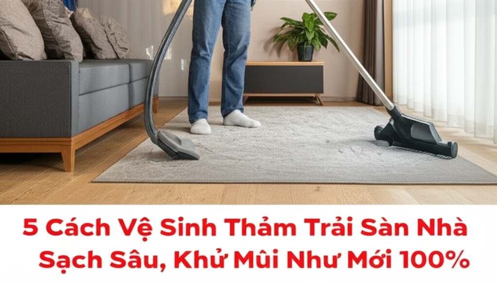 Hình minh họa cho bài viết: 5 Cách Vệ Sinh Thảm Trải Sàn Nhà Sạch Sâu, Khử Mùi Như Mới 100%