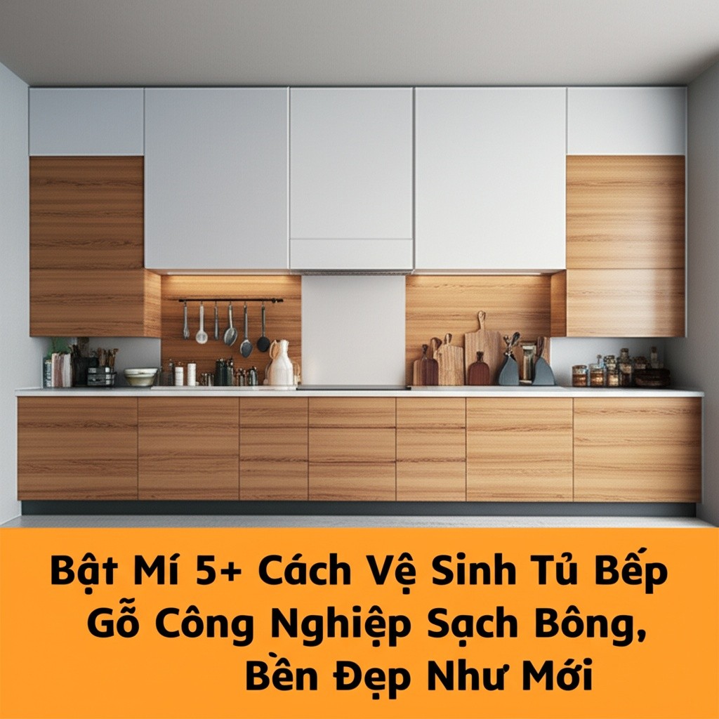 Hình minh họa cho bài viết: Bật Mí 5+ Cách Vệ Sinh Tủ Bếp Gỗ Công Nghiệp Sạch Bóng, Bền Đẹp Như Mới