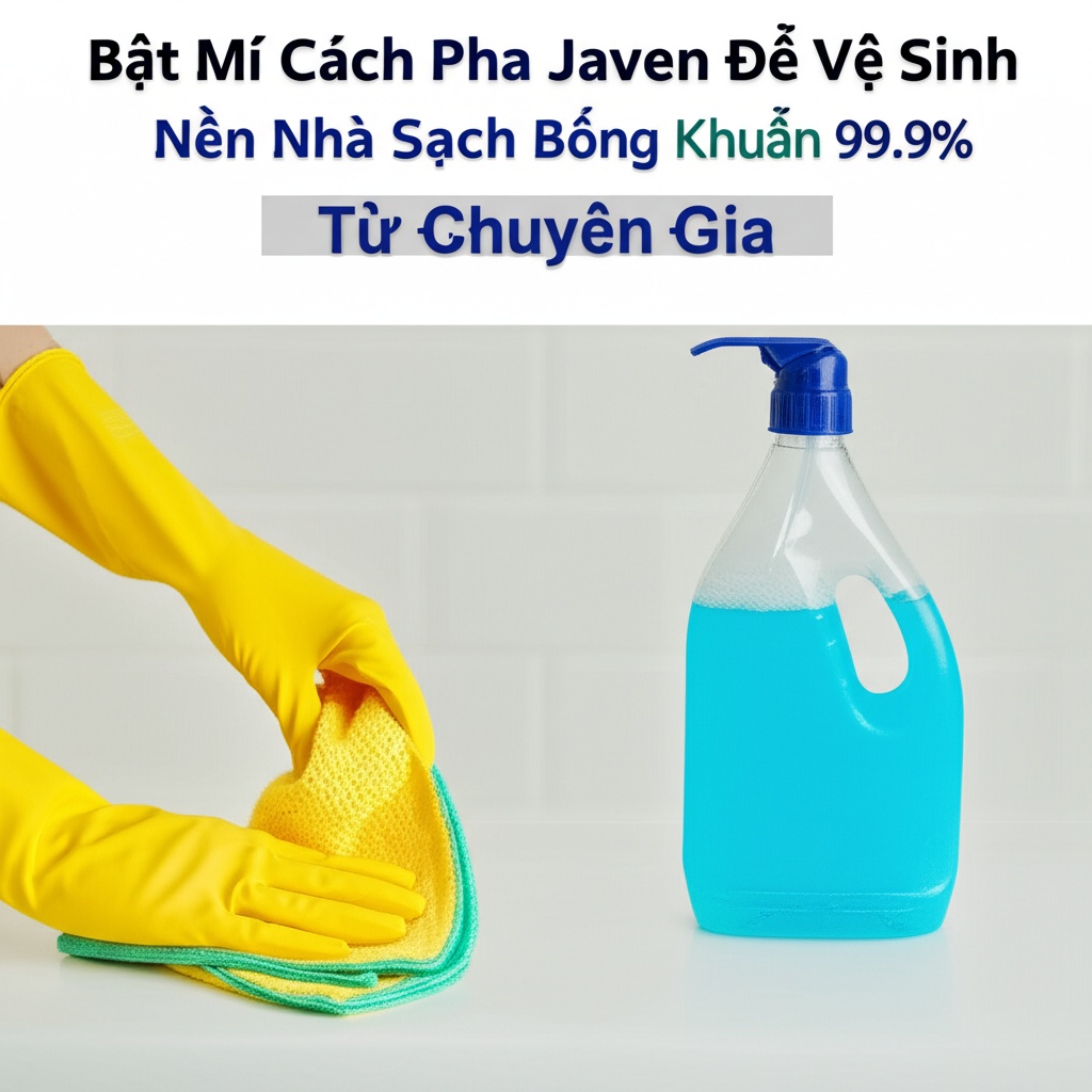Hình minh họa cho bài viết: Bật Mí Cách Pha Javen Để Vệ Sinh Nền Nhà Sạch Bóng, Khử Khuẩn 99.9% Từ Chuyên Gia