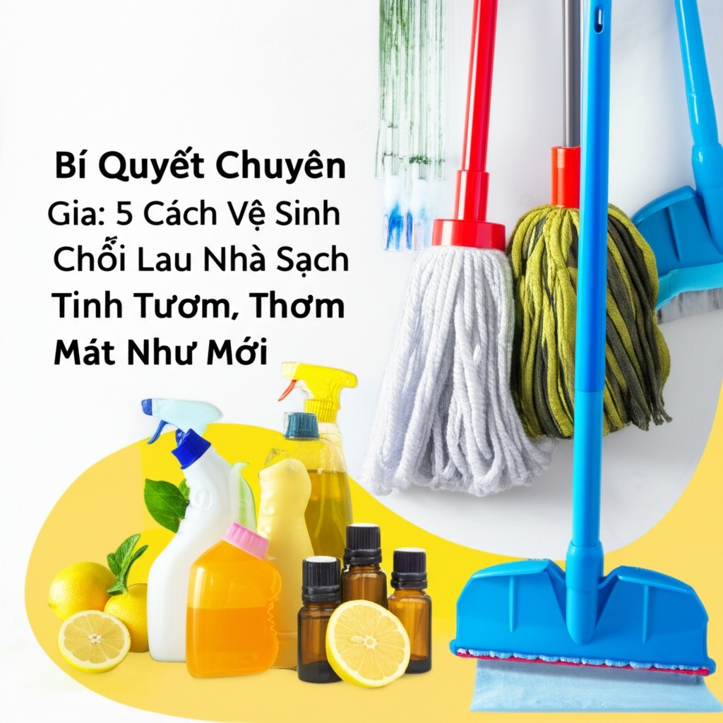 Hình minh họa cho bài viết: Bí Quyết Chuyên Gia: 5 Cách Vệ Sinh Chổi Lau Nhà Sạch Tinh Tươm, Thơm Mát Như Mới