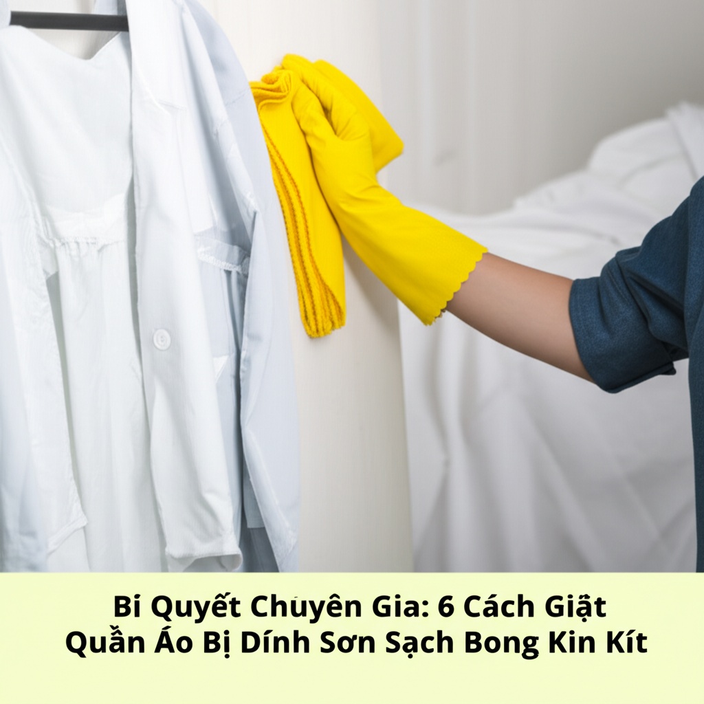 Hình minh họa cho bài viết: Bí Quyết Chuyên Gia: 6 Cách Giặt Quần Áo Bị Dính Sơn Sạch Bong Kin Kít