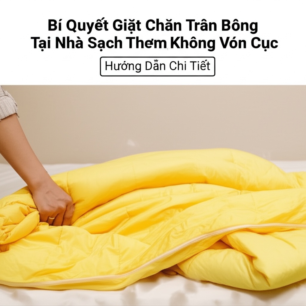 Hình minh họa cho bài viết: Bí Quyết Giặt Chăn Trần Bông Tại Nhà Sạch Thơm, Không Vón Cục | Hướng Dẫn Chi Tiết