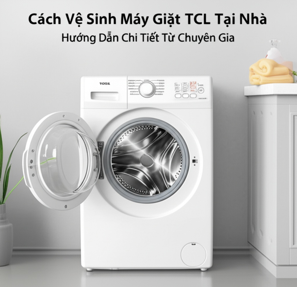 Hình minh họa cho bài viết: Cách Vệ Sinh Máy Giặt TCL Tại Nhà: Hướng Dẫn Chi Tiết Từ Chuyên Gia