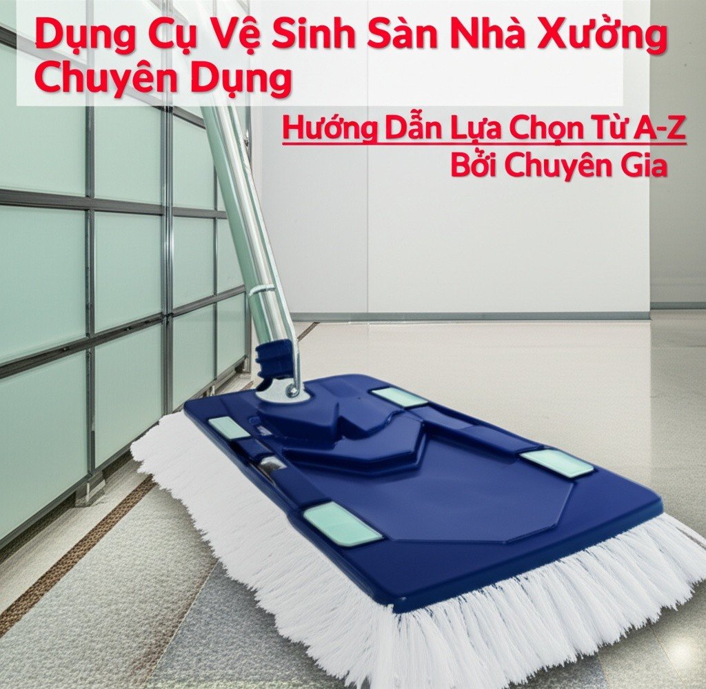 Hình minh họa cho bài viết: Dụng Cụ Vệ Sinh Sàn Nhà Xưởng Chuyên Dụng: Hướng Dẫn Lựa Chọn Từ A-Z Bởi Chuyên Gia