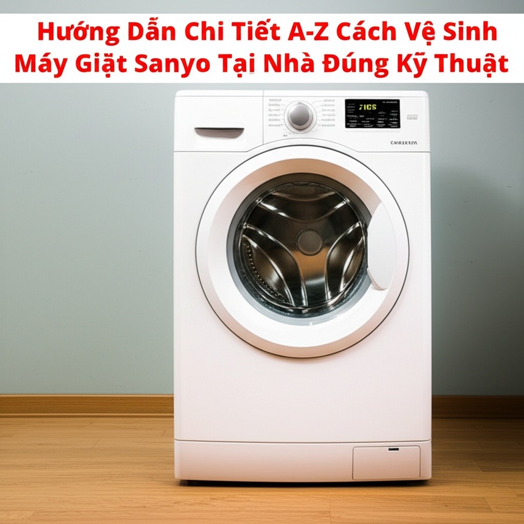 Hình minh họa cho bài viết: Hướng Dẫn Chi Tiết A-Z Cách Vệ Sinh Máy Giặt Sanyo Tại Nhà Đúng Kỹ Thuật