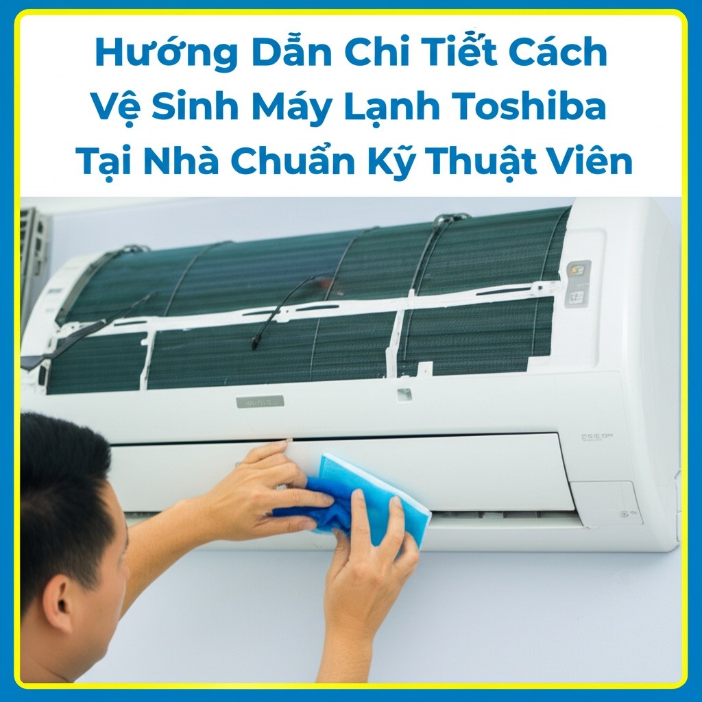 Hình minh họa cho bài viết: Hướng Dẫn Chi Tiết Cách Vệ Sinh Máy Lạnh Toshiba Tại Nhà Chuẩn Kỹ Thuật Viên