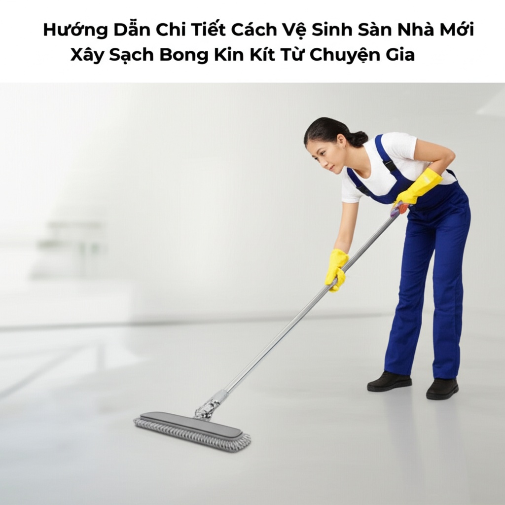 Hình minh họa cho bài viết: Hướng Dẫn Chi Tiết Cách Vệ Sinh Sàn Nhà Mới Xây Sạch Bong Kin Kít Từ Chuyên Gia