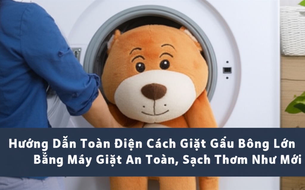 Hình minh họa cho bài viết: Hướng Dẫn Toàn Diện Cách Giặt Gấu Bông Lớn Bằng Máy Giặt An Toàn, Sạch Thơm Như Mới