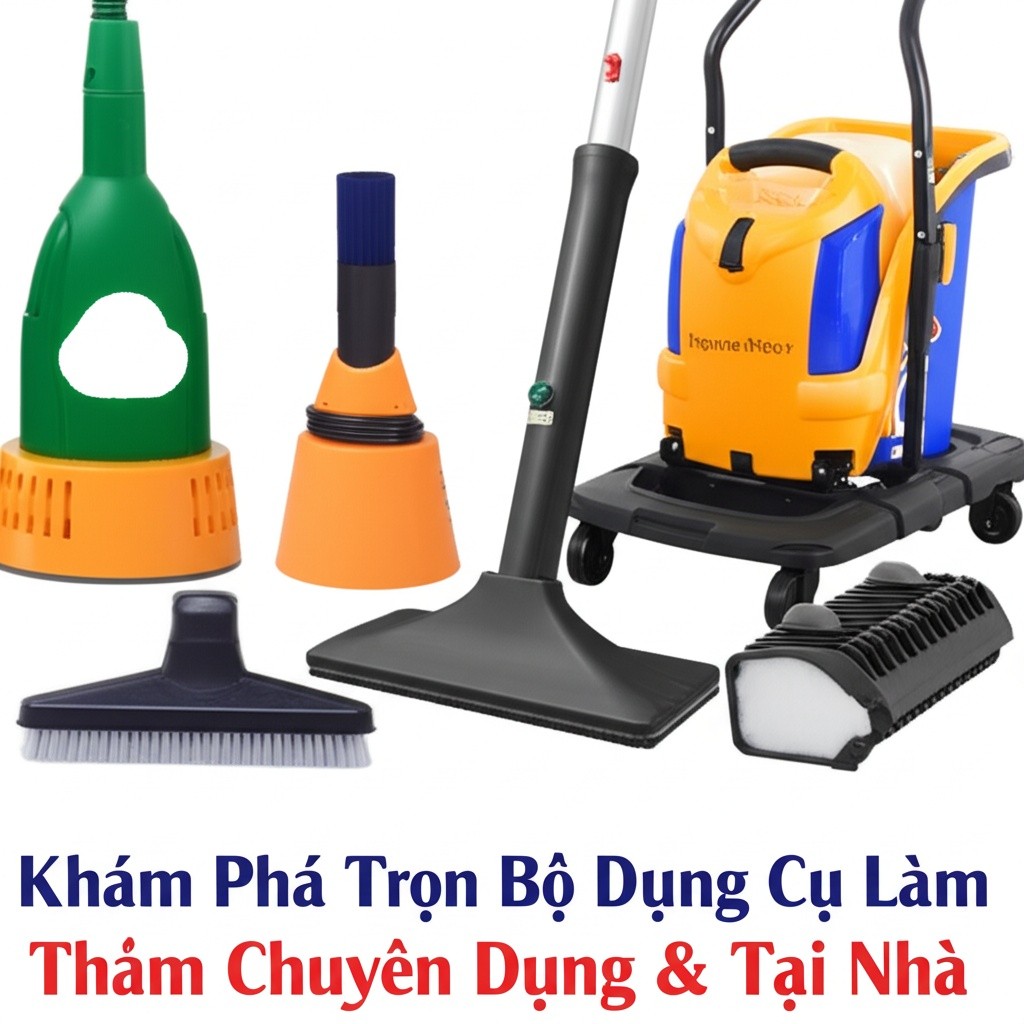 Hình minh họa cho bài viết: Khám Phá Trọn Bộ Dụng Cụ Làm Sạch Thảm Chuyên Dụng & Tại Nhà