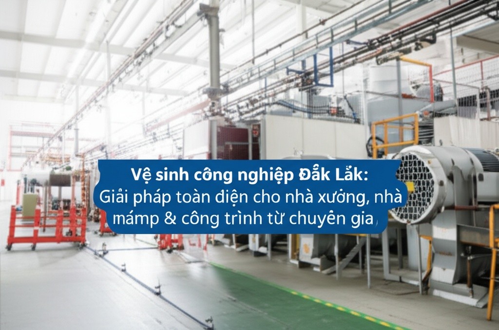 Hình minh họa cho bài viết: Vệ sinh công nghiệp Đắk Lắk: Giải pháp toàn diện cho nhà xưởng, nhà máy & công trình từ chuyên gia