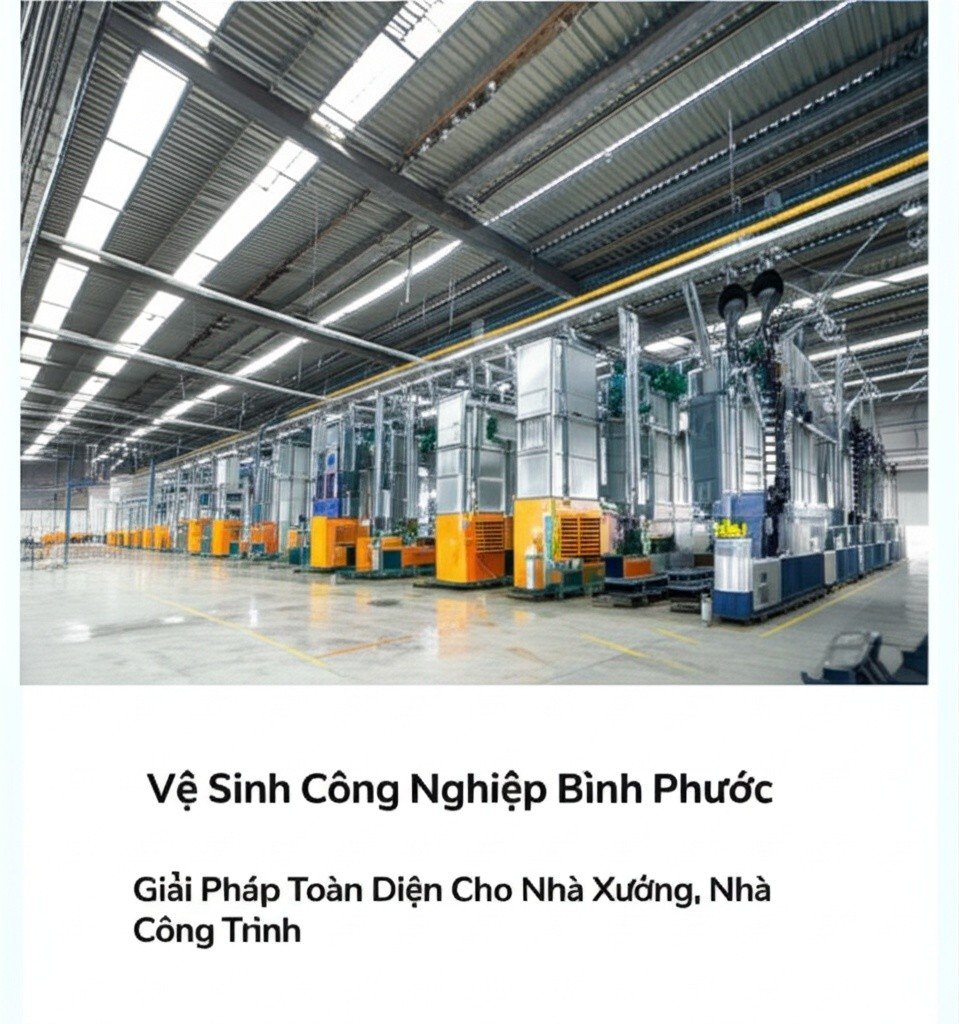 Hình minh họa cho bài viết: Vệ Sinh Công Nghiệp Bình Phước: Giải Pháp Toàn Diện Cho Nhà Xưởng, Nhà Máy & Công Trình